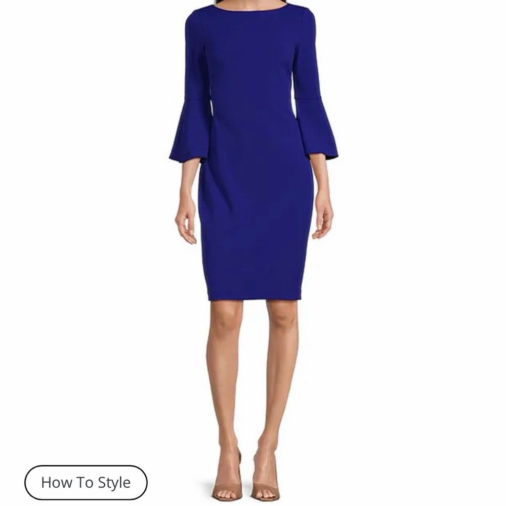 Calvin Klein Royal Blue Long Sleeve Dress